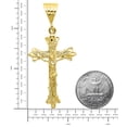 thumbnail image 4 of 14k Gold Heavy Plated Fleur-De-Lis Trefoil Crucifix Pendant + 20" 2mm Rope Chain Necklace Set, 4 of 7
