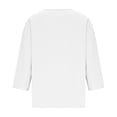 thumbnail image 4 of Hilenly Plus Size Cotton Linen Shirts for Women 3/4 Sleeve V Neck Summer Tops Lightweight Beach Vacation Blouse, 4 of 7