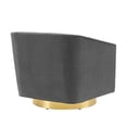 thumbnail image 5 of Modway Twist Performance Velvet Swivel Chair in Gold & Charcoal, 5 of 8