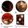 thumbnail image 3 of Designart "Goddess Portrait of Woman in Gold and Red I" Fashion Canvas Wall Art - Glam Red Woman Goddess Entryway Wall Art, 3 of 6