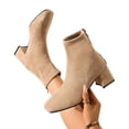 thumbnail image 4 of OKBOP Women's Platform Boots Round Toe Zip-Up Stability Foam Cushioning Khaki Stylish Women's Boots Sizes 36, 4 of 5