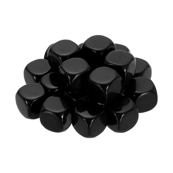 20Pack Rounded Blank Six Sided Dice 20mm/0.8inch Acrylic Dice, Black