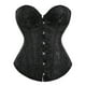 thumbnail image 1 of Tops de corsé Prolriy para mujer, conjuntos de top de corsé con bustier para mujer, faja de cintura de satén negro, tops góticos de talla grande, tops de mujer negros L, 1 of 4