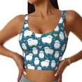 thumbnail image 2 of Lsque Cute Sheep And Hearts Printed Women'S Sports Bra, Compression, Moisture Wicking, High-Impact Sports Bra For Women,Supportive sports bra-Large, 2 of 9