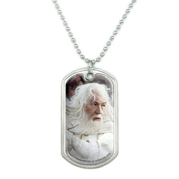 The Lord of the Rings Gandalf the White Character Military Dog Tag Pendant Necklace with Chain