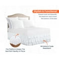 thumbnail image 3 of CCNY 9" Inch Drop Multi Ruffled Bed Skirt King Size 100% Microfiber Made White Color, 3 of 6