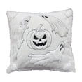 thumbnail image 3 of Halloween Embroidered Pumpkin Ghost Throw Pillow Cover, 18x18 Farmhouse Cushion Case, Soft Polyester, Hidden Zipper, Fall Decor for Sofa Bed by MPOISVA, 3 of 7