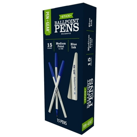 Pen Gear 15ct Ballpoint Pen Blue Ink Brickseek