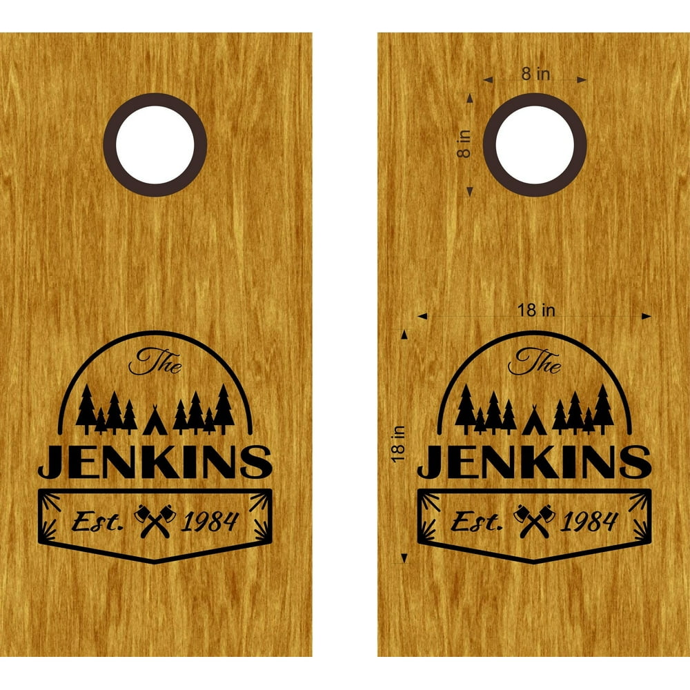 Cornhole Board Decals Family Camp Forest Sticker