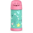 thumbnail image 2 of Bouteille isolée à pression de 12 Oz avec paille Funtainer de Thermos, Fleurs, 2 of 6
