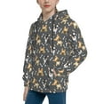 thumbnail image 2 of Fotbe Bulldog And BONES Pattern Youth Pullover Hooded Sweatshirt, Boys Hoodie, Kangaroo Pocket Hoodie for Kids Girls -Medium, 2 of 6