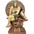 thumbnail image 1 of MORÍN Imágenes | Figura decorativa | Azteca con mujer durmiendo en pirámide con calendario azteca | 28 cm | Resina pintada a mano, 1 of 4
