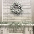 thumbnail image 2 of Sullivans Arfificial Flocked Pine Wreath and Weeping Garland Set 24"H & 6'9"L White, 2 of 3