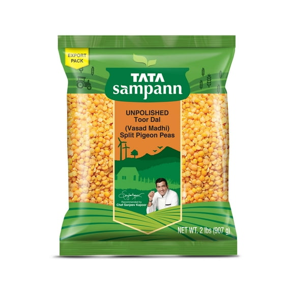 Tata Sampann Unpolished Toor Dal 907g (2lbs) - Tree Nut-Free Legumes