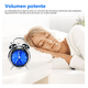 thumbnail image 2 of Reloj Despertador Estilo Doble Campana De Metal Gris Fondo Azul, 2 of 5