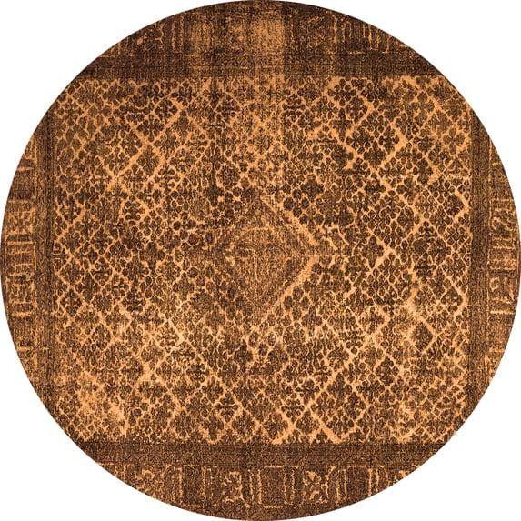 Ahgly Company Indoor Round Persian Orange Traditional Area Rugs, 7' Round