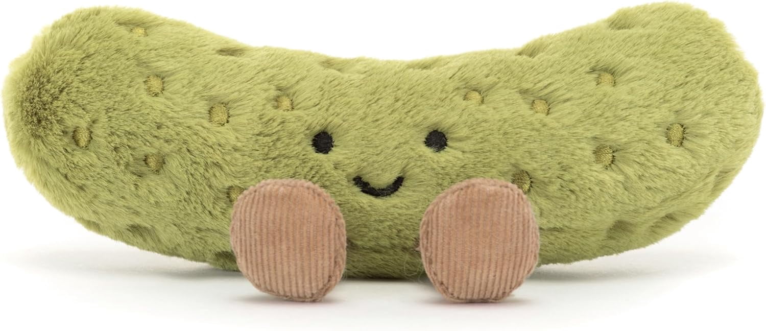 Jellycat Amuseables Pickle Stuffed Toy, 6 inches - Vegetable Plush - Fun Gift Idea