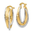 thumbnail image 2 of 14k Two-tone Polished D/C Hoop Earrings (27x15), 2 of 5
