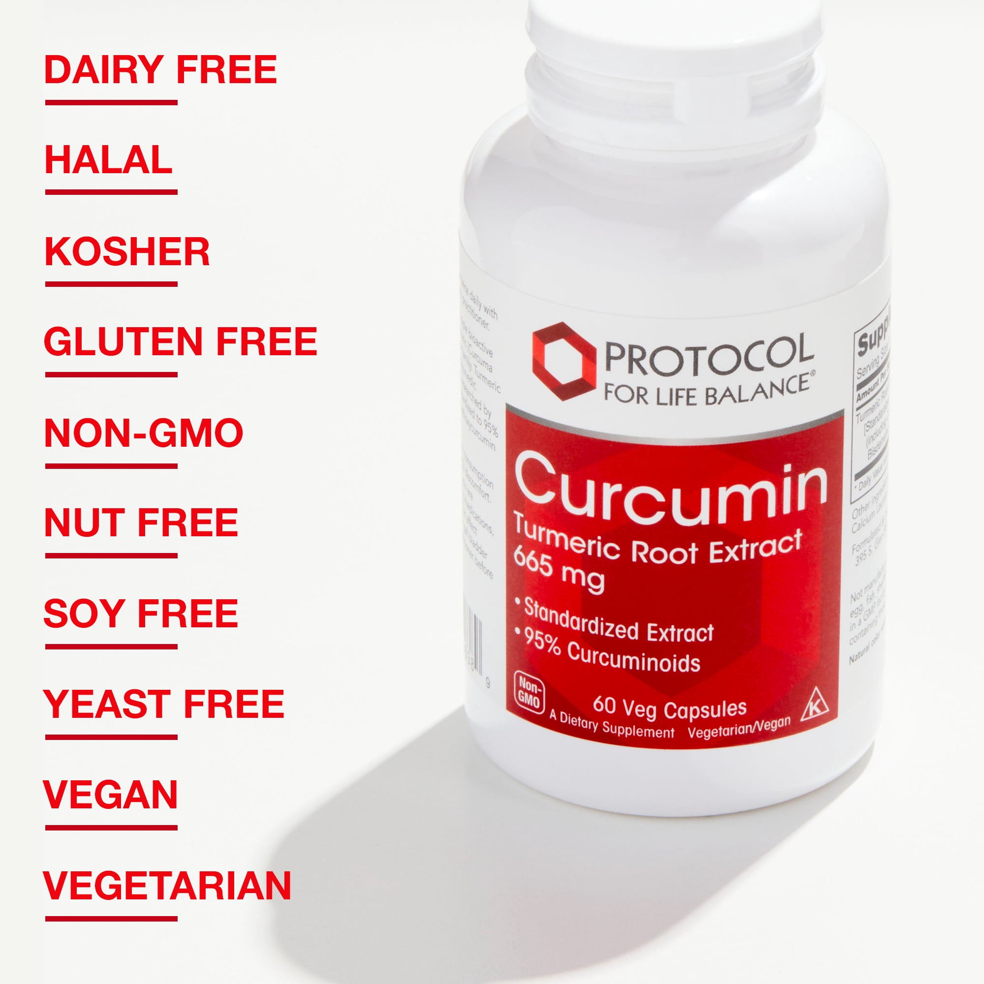 Protocol for Life Balance Curcumin 665 mg - Turmeric Root Extract - 60 Veg Caps