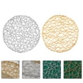 thumbnail image 5 of NUOLUX Round Metal Placemats Set of 4 Vintage Woven Table Mats for Dining Rustic Modern Wedding Decor, 5 of 6
