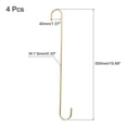 thumbnail image 2 of Uxcell 4Pcs 19.7 Inch Flat S Hooks Hanging Hook for Home Kitchen Storage, 7.6mm Gold, 2 of 6