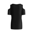 thumbnail image 6 of Cold Shoulder Tops for Women 2026 Summer Short Sleeve Crewneck Plain T Shirts Tunic Blouses, 6 of 6