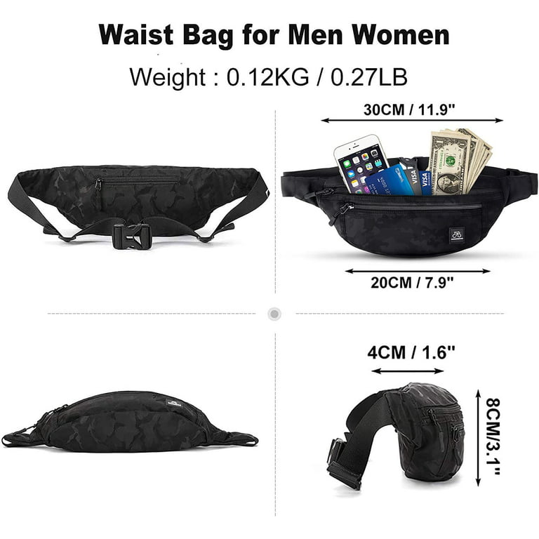 Waist Bags Fanny Pack for Men Women, Pouch Hip Bum Bag Chest Sling Bag,  Waterproof Lightweight Belt Bag for Sport Gym Workout Travel Work 