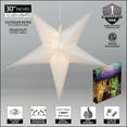 thumbnail image 3 of Aurora Superstar 30" White Hanging 5 Point Star Light LED Lantern Decor, Weatherproof Fold-Flat Plastic Lighted Star, 3 of 6