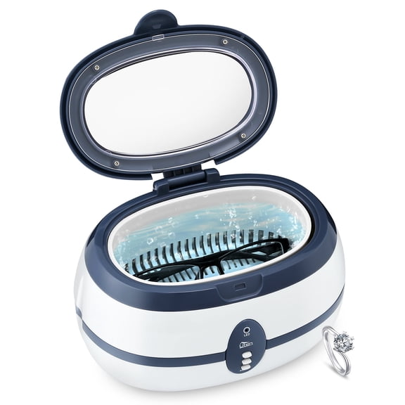Uten Ultrasonic Cleaner Machine with Digital Timer, 600ml Stainless Steel Tank for Jewelry, Eyeglasses, Watches, Deep Clean Dentures, Rings, Tools