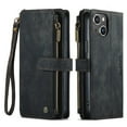 thumbnail image 2 of CaseMe Case for iPhone 15 Plus Wallet Case for Women Men, Fashion Durable PU Leather Magnetic Flip Lanyard Strap Wristlet Zipper Card Holder Wallet Phone Case for iPhone 15 Plus 6.7-inch,Black, 2 of 8