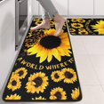 thumbnail image 2 of Kitchen Rugs Sets Of 2,Black Butterfly Sunflower Pattern Anti Fatigue Kitchen Mat Rugs Non Slip Washable,Decorative Kitchen Floor Mats for Kitchen,Sink,Laundry,17"x47"+17"x47", 2 of 5