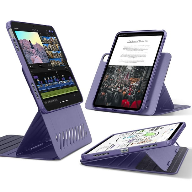 Funda ESR para iPad A16 de 11.ª y 10.ª generación con funda magnética, color morado
