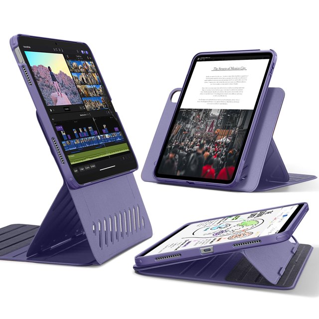 Funda ESR para iPad A16 de 11.ª y 10.ª generación con funda magnética, color morado