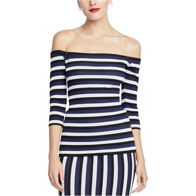 Rachel Roy Blusa con hombros descubiertos Wren a rayas para mujer, multicolor, mediana