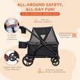 thumbnail image 3 of Baby Trend Expedition 2-in-1 Stroller Wagon PLUS w/Canopy  Basket, Modern Khaki, 3 of 11