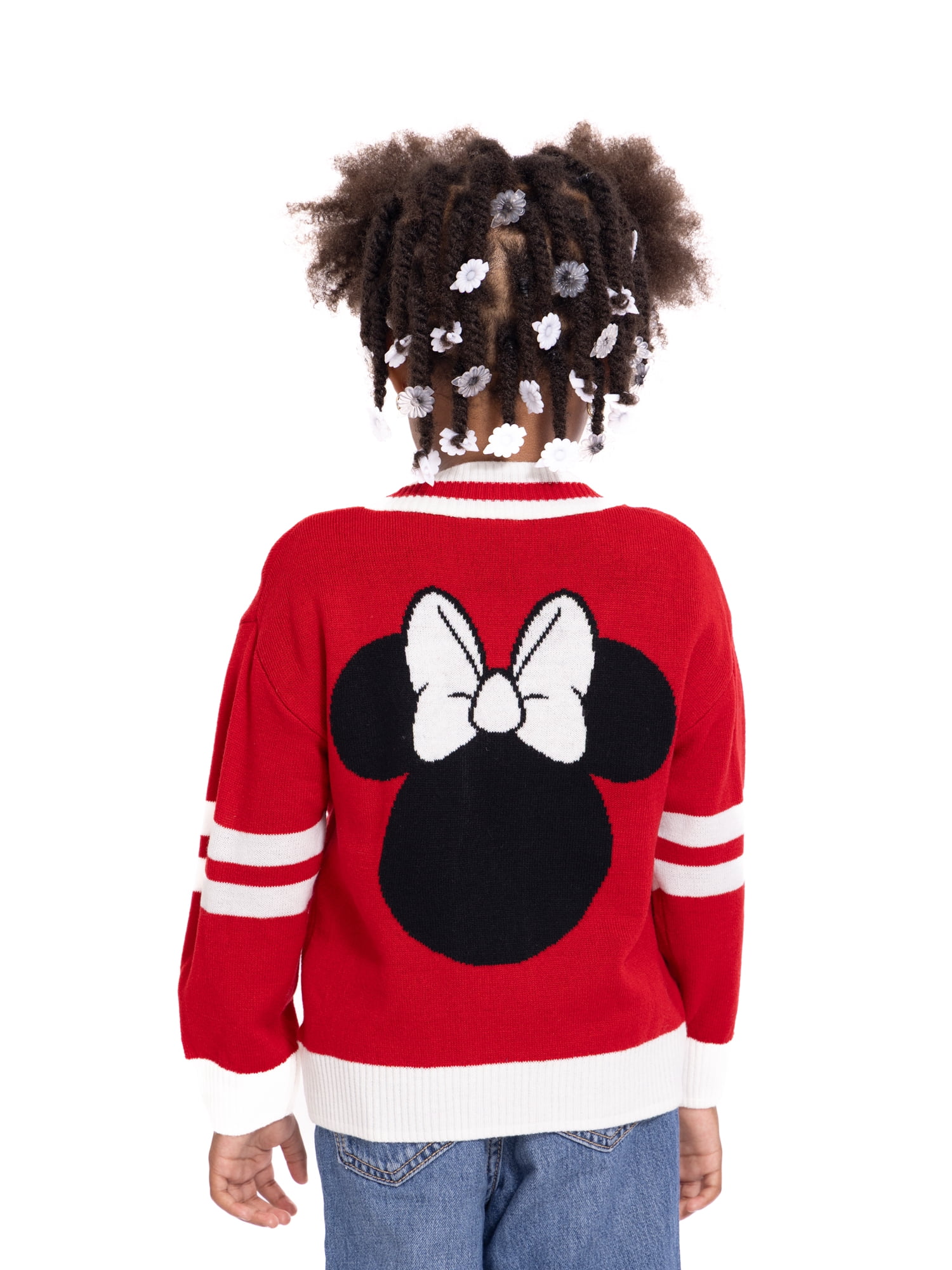 Minnie Mouse Toddler Girls Button Down Cardigan with Long Sleeves, Sizes 12M-5T
