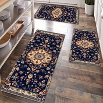 Kitchen Rugs Sets of 3 Non Slip Washable Kitchen Mats for Floor, Waterproof Kitchen Runner Rug, Floor Mat Carpet for Entryway, Laundry, Sink, Hallway, Bathroom
