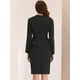 thumbnail image 3 of Conjunto de traje de negocios de 2 piezas Allegra K Peplum Blazer falda lápiz Negro L, 3 of 6