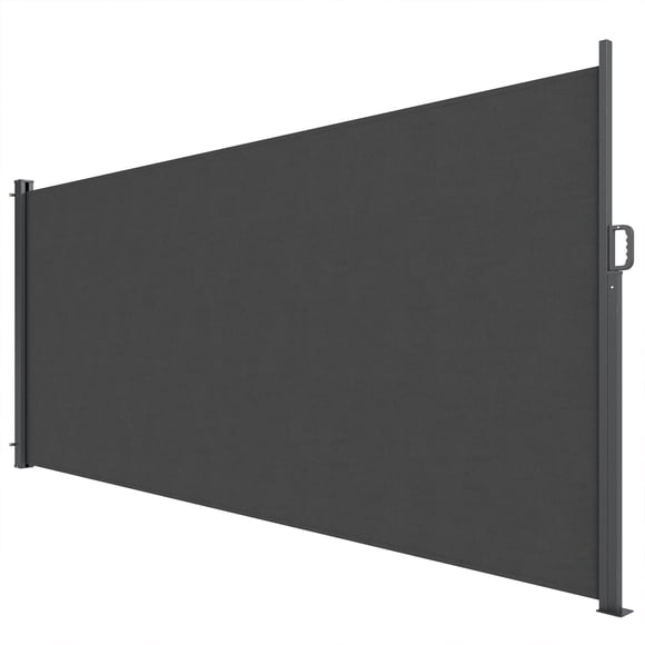 Outsunny Retractable Side Awning, Outdoor Privacy Screen, Dark Grey