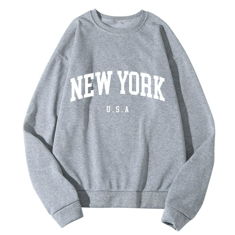 2DXuixsh Sweatshirts Men Trendy New York Men Women Letter
