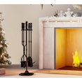 thumbnail image 4 of Juego de herramientas para chimenea Fire Beauty, 5 piezas, con soporte de hierro fundido, 4 of 9