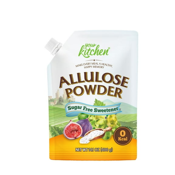 Your Kitchen Allulose Sweetener & Stevia Blend, Allulose Powdered Sugar Non GMO, Gluten Free - 0g Net Carb & Keto Friendly Sugar Substitute, Zero Calorie Sweetener (14.1oz)
