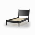 thumbnail image 6 of Camaflexi Mid Century Platform Bed Wood Panel Bed Frame with Headboard, Twin, Black, 6 of 7