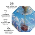 thumbnail image 3 of Disketp Dandelion Hot Air Balloon Funny Coasters,4 Pcs Leather Coasters with Holder, Perfect Housewarming Hostess Gifts,Protect Furniture from Water Marks Scratch and Damage-Octagon, 3 of 6