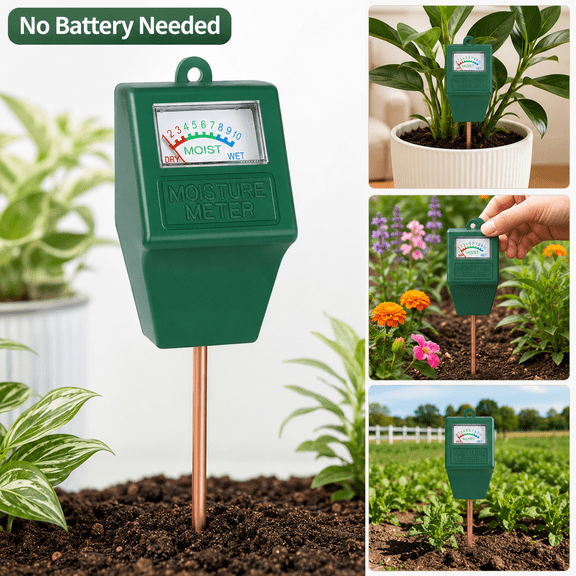 USTOP Soil Moisture Meter, Plant Moisture Meter Indoor & Outdoor, Hygrometer Moisture Sensor Soil Test Kit Plant Water Meter for Garden, Farm, Lawn (No Battery Needed)