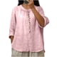 thumbnail image 3 of Camisetas de Trabajo de las Mujeres Bordadas de Manga Media con Cuello en V para el Uso Casual, de Viajes Y Diario, 3 of 8