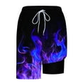 thumbnail image 6 of Mqqzkk Mens Flame Graphic Swimming Shorts Compression Liner Swim Trunks Shorts Running Athletic Drawstring Waist Casual Track Shorts, 6 of 6