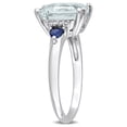 thumbnail image 2 of 3.15 Carat (Ctw) Aquamarine and Blue Sapphire Ring in 14K White Gold for Women, 2 of 7
