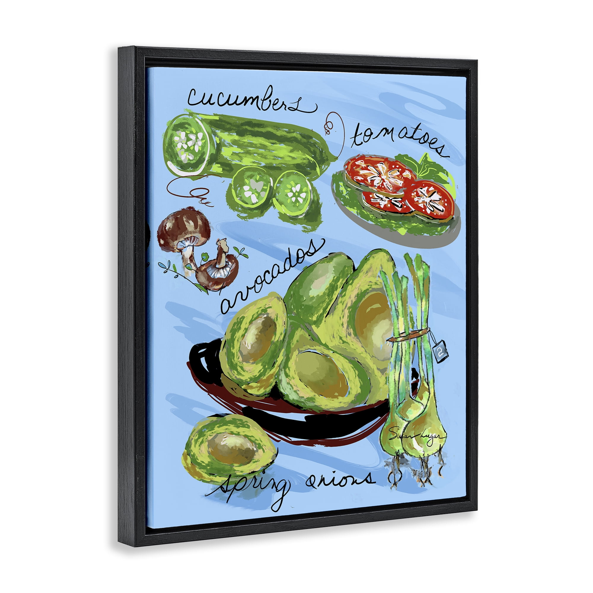 Stupell Industries Fresh Produce Collection Black Framed Floater Canvas Wall Art, design by Susan Lugar