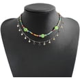 thumbnail image 4 of Collier Perlé à Plusieurs Couches Fait à la Main Boho Perles Colorées Collier Ras-du-Cou Perles de Pierre Acier Inoxydable Bijoux Bohèmes Accessoires de Cou Vacances pour Filles Femmes, 4 of 7